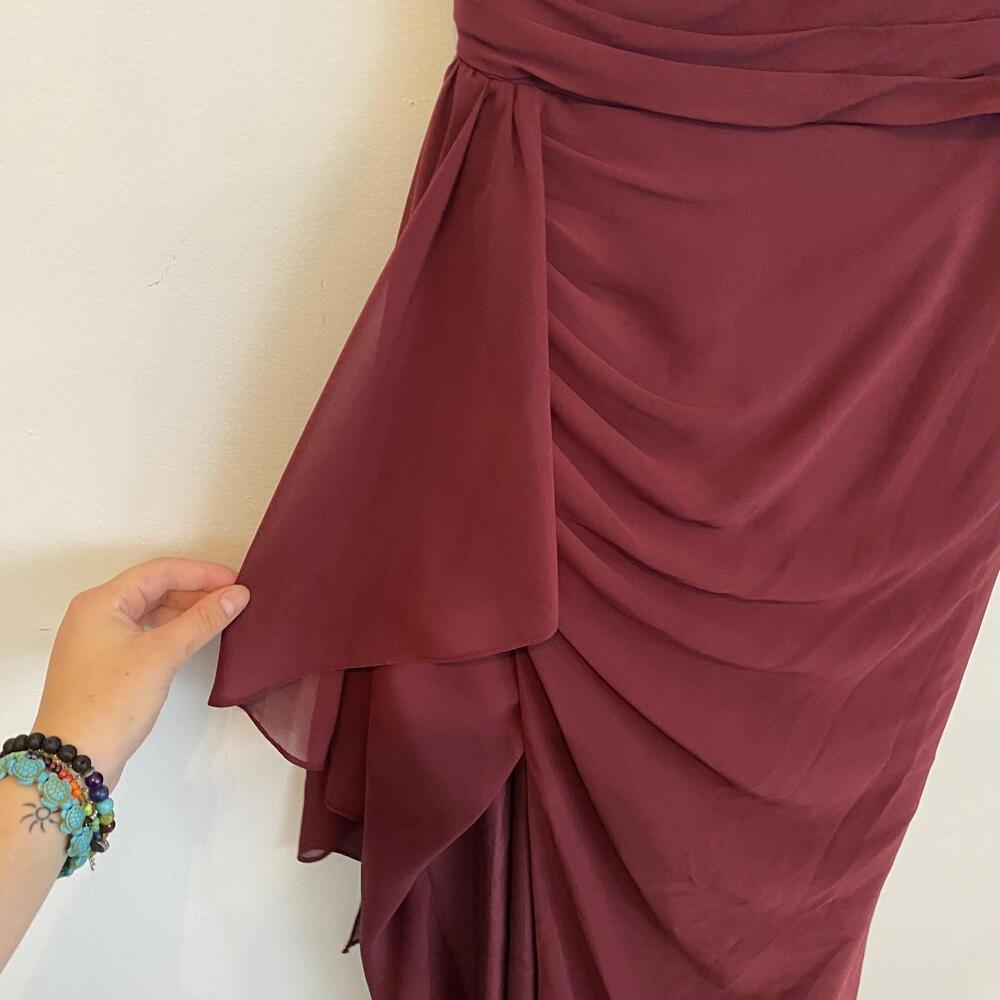 AZAZIE Burgundy Latrice maxi bridesmaids dress sz 6 - Picture 7 of 7